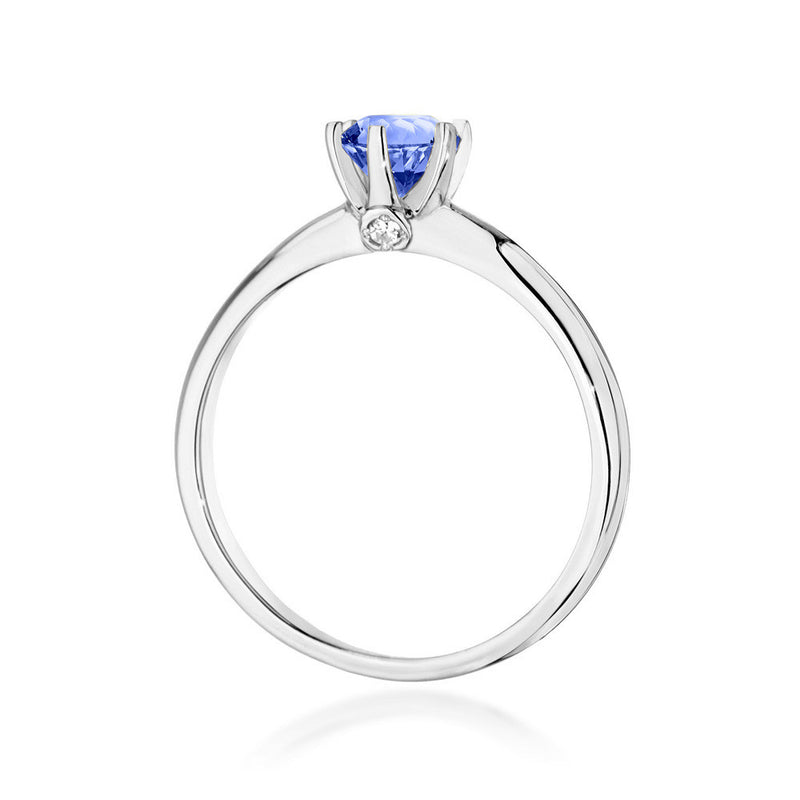 Inel Aur 14K cu Tanzanit 0.50 ct si Diamante Naturale 0.04 ct, imaginea 7 din 11