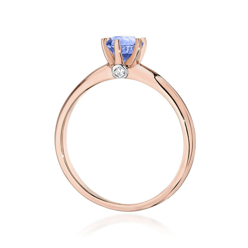 Inel Aur 14K cu Tanzanit 0.50 ct si Diamante Naturale 0.04 ct, imaginea 10 din 11