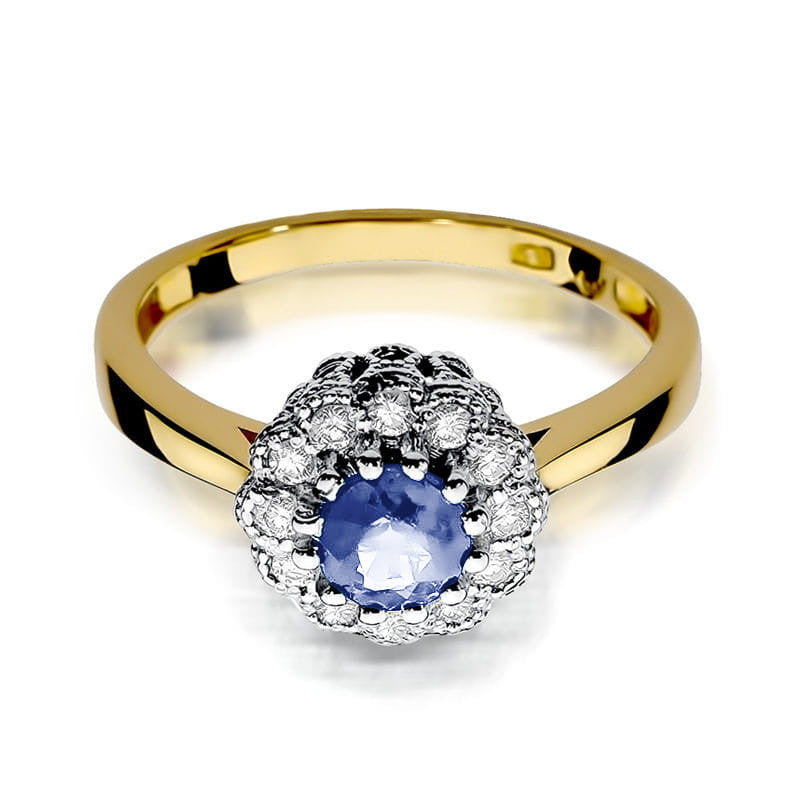 Inel Aur 14K cu Tanzanit 0.50 ct si Diamante Naturale 0.17 ct, imaginea 2 din 8