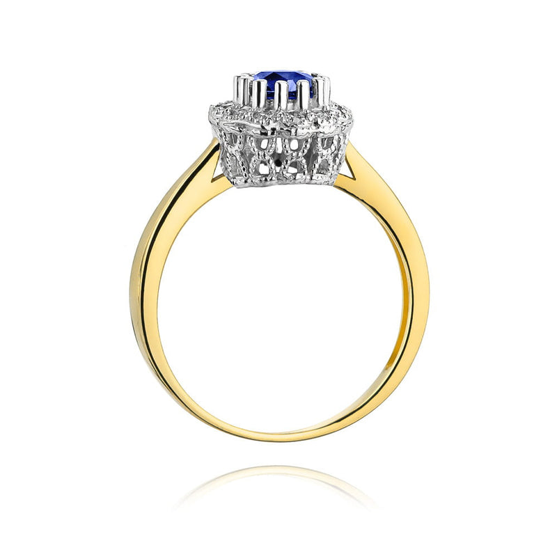 Inel Aur 14K cu Tanzanit 0.50 ct si Diamante Naturale 0.17 ct, imaginea 3 din 8