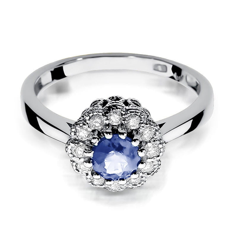 Inel Aur 14K cu Tanzanit 0.50 ct si Diamante Naturale 0.17 ct, imaginea 6 din 8