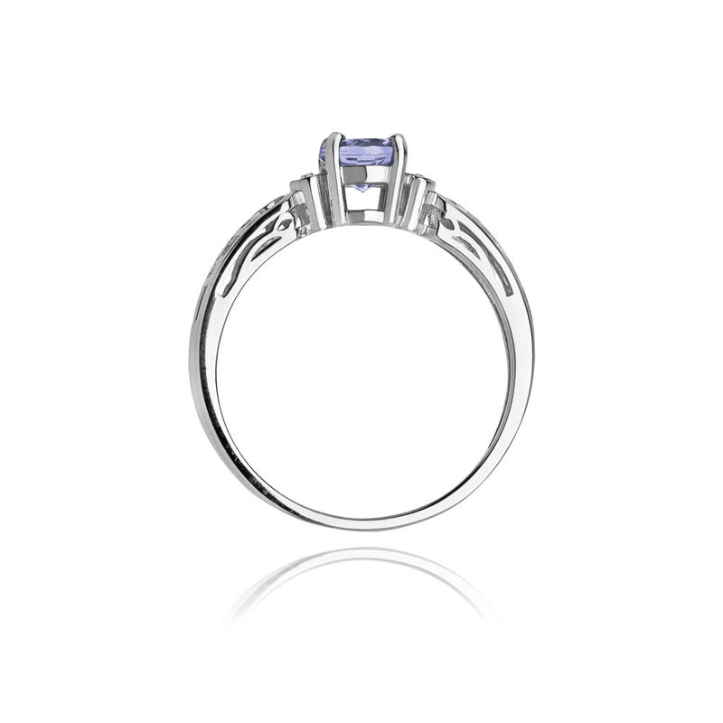 Inel Aur 14K cu Tanzanit 0.50 ct si Diamante Naturale 0.02 ct, imaginea 7 din 11
