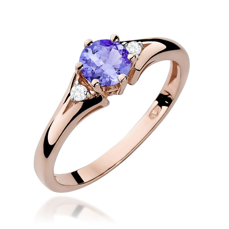 Inel Aur 14K cu Tanzanit 0.50 ct si Diamante Naturale 0.03 ct, imaginea 9 din 11