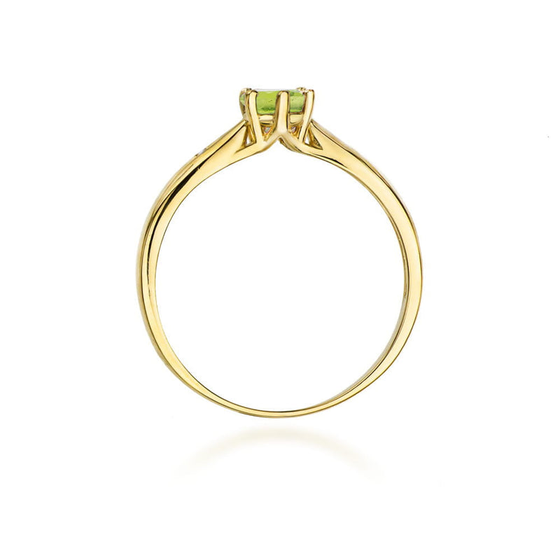 Inel Aur 14K cu Peridot 0.60 ct si Diamante Naturale 0.01 ct, imaginea 3 din 12