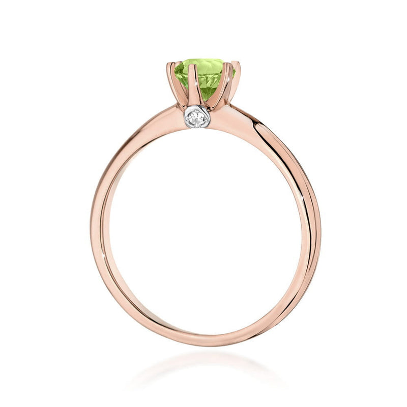 Inel Aur 14K cu Peridot 0.60 ct si Diamante Naturale 0.04 ct, imaginea 10 din 11