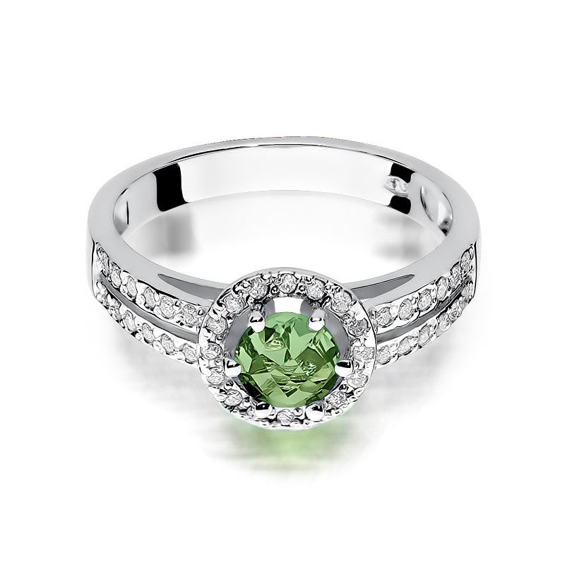 Inel Aur 14K cu Peridot 0.60 ct si Diamante Naturale 0.20 ct, imaginea 6 din 10