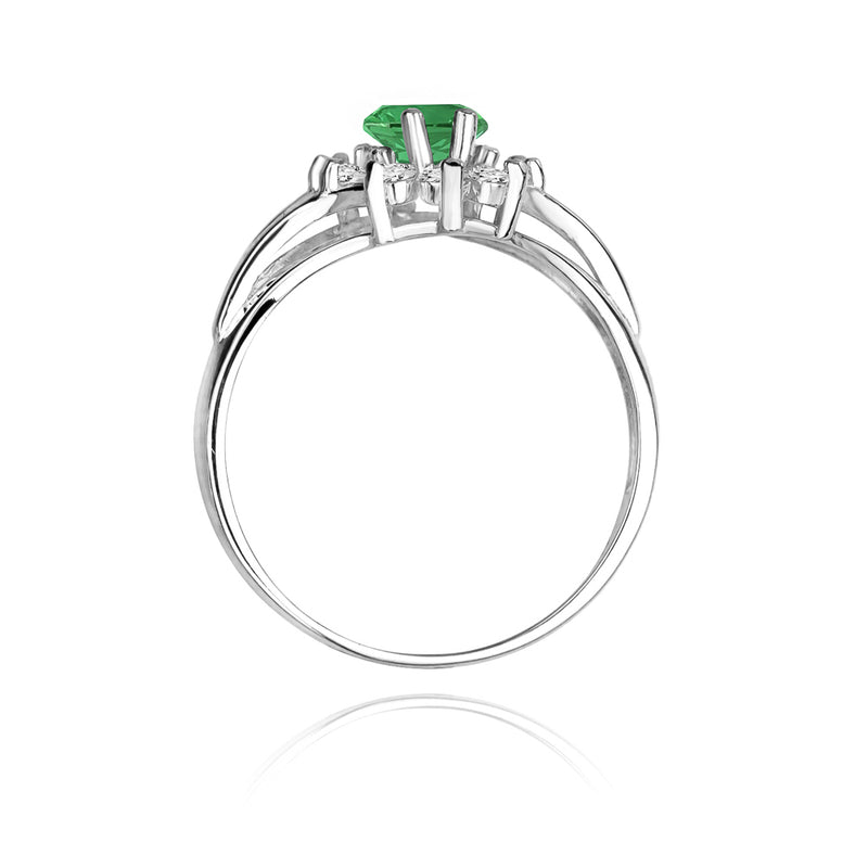 Inel Aur 14K cu Smarald 0.80 ct si Diamante Naturale 0.30 ct, imaginea 7 din 11