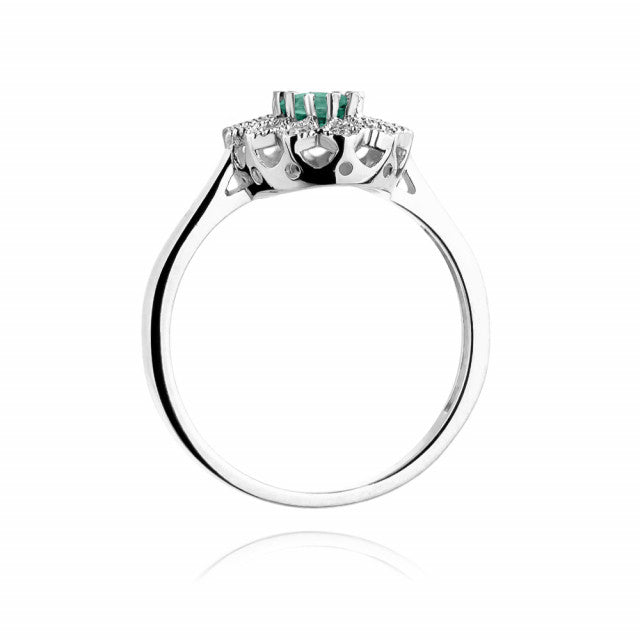 Inel Aur 14K cu Smarald 0.40 ct si Diamante Naturale 0.10 ct, imaginea 7 din 11