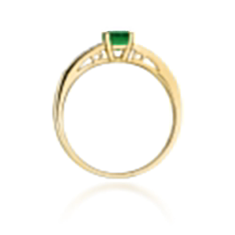 Inel Aur 14K cu Smarald 0.50 ct si Diamante Naturale 0.05 ct, imaginea 3 din 12