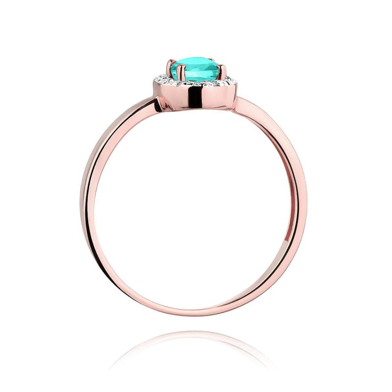 Inel Aur 14K cu Smarald 0.40 ct si Diamante Naturale 0.08 ct, imaginea 9 din 10
