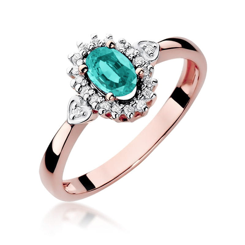 Inel Aur 14K cu Smarald 0.40 ct si Diamante Naturale 0.10 ct, imaginea 8 din 11