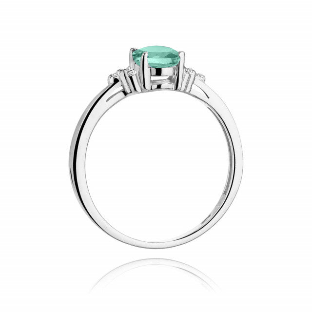 Inel Aur 14K cu Smarald 0.80 ct si Diamante Naturale 0.05 ct, imaginea 7 din 11