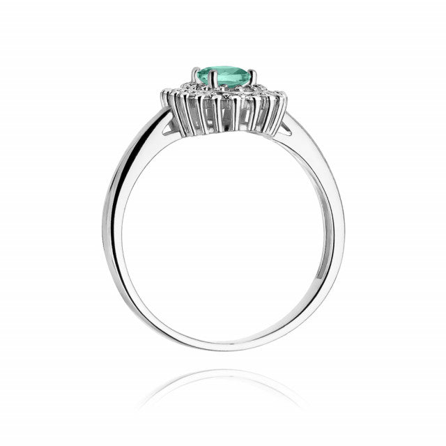 Inel Aur 14K cu Smarald 0.40 ct si Diamante Naturale 0.20 ct, imaginea 6 din 10