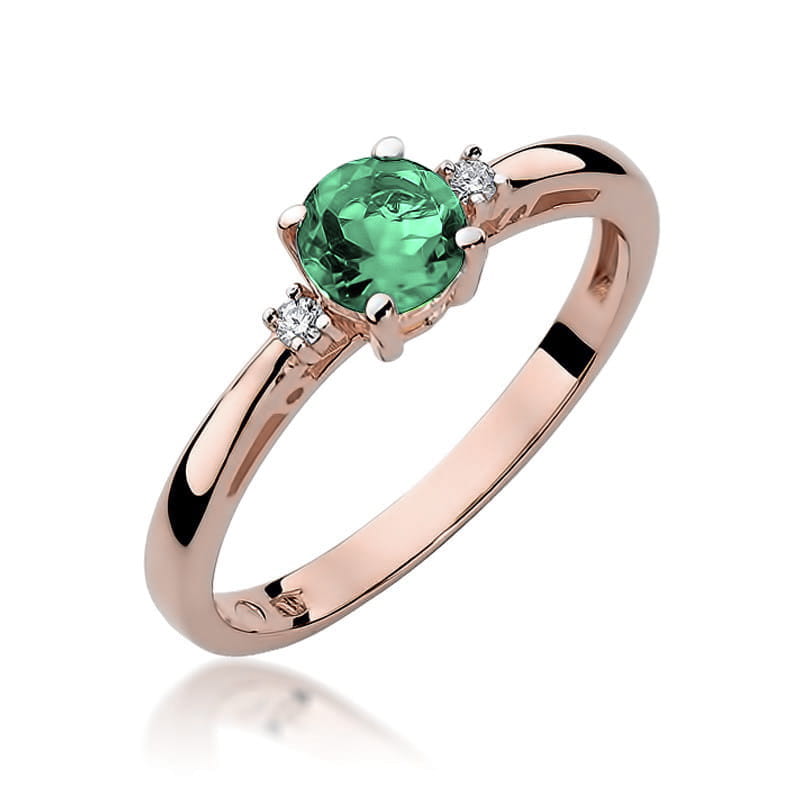 Inel Aur 14K cu Smarald 0.50 ct si Diamante Naturale 0.03 ct, imaginea 8 din 11