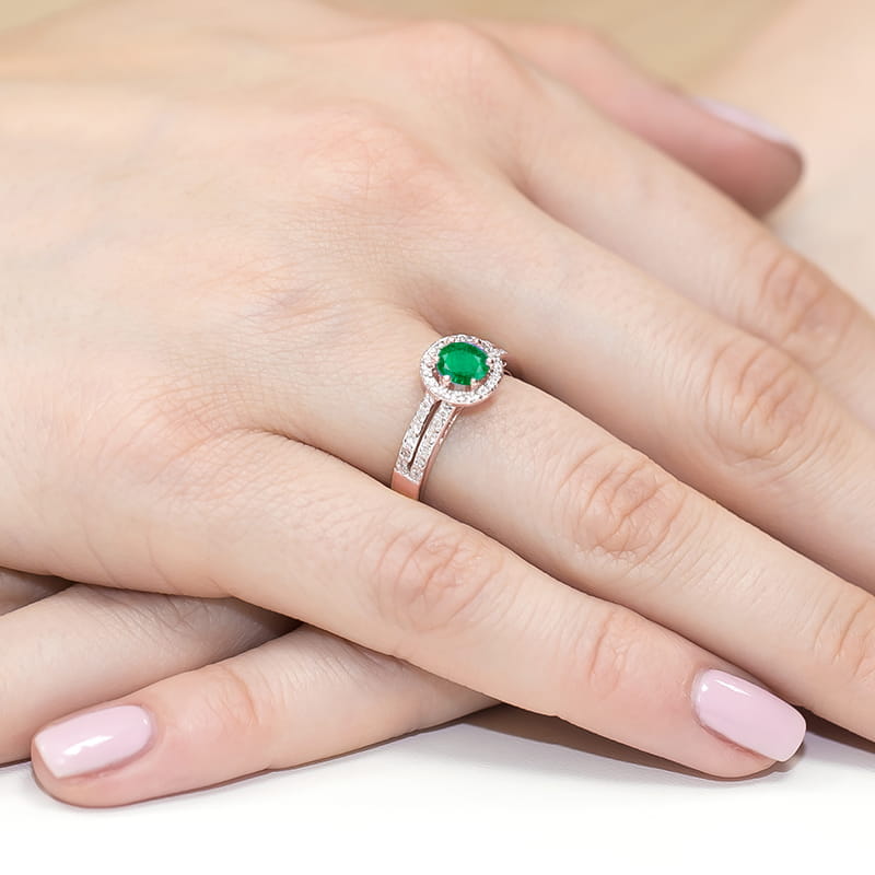 Inel Aur 14K cu Smarald 0.50 ct si Diamante Naturale 0.20 ct, imaginea 11 din 11