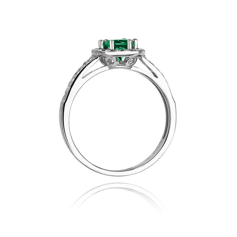 Inel Aur 14K cu Smarald 0.50 ct si Diamante Naturale 0.20 ct, imaginea 7 din 11