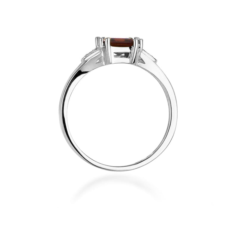 Inel Aur 14K cu Granat 1.30 ct si Diamante Naturale 0.06 ct, imaginea 11 din 12