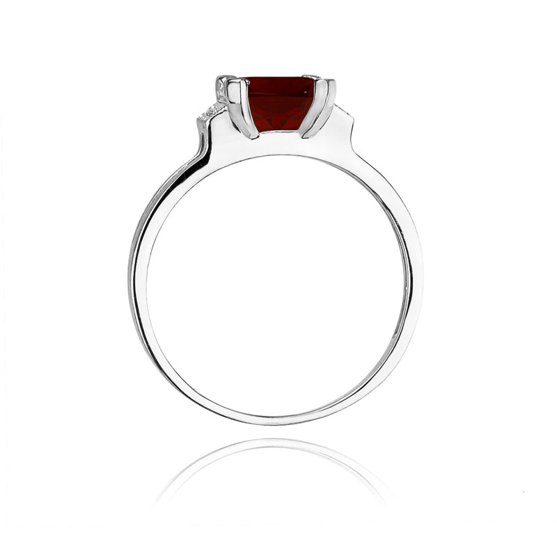 Inel Aur 14K cu Granat 1.30 ct si Diamante Naturale 0.03 ct, imaginea 7 din 10