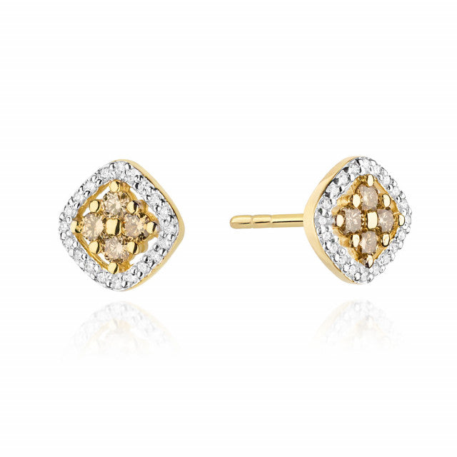 Cercei Aur 14K cu Diamante Naturale 0.60 ct — Aur galben