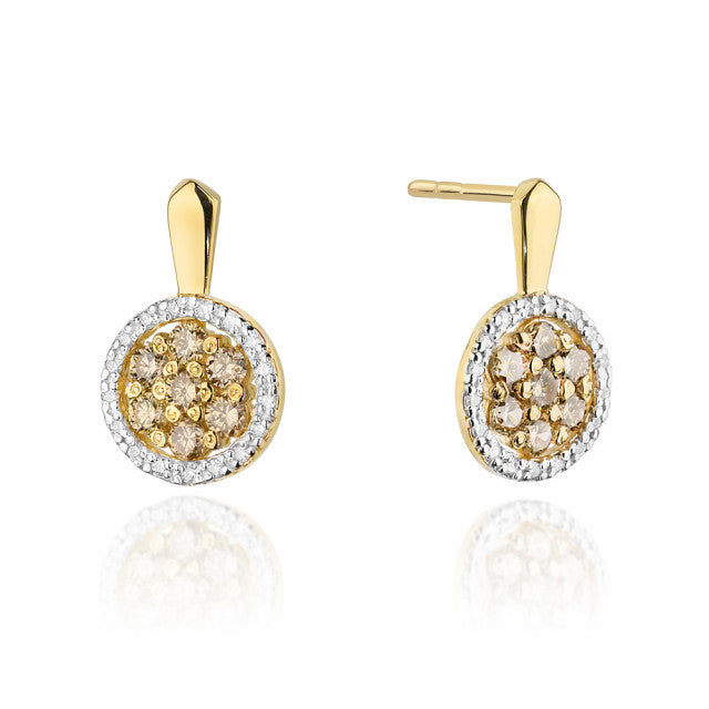Cercei Aur 14K cu Diamante Naturale 0.87 ct — Aur galben