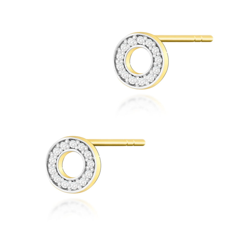 Cercei Aur 14K cu Diamante Naturale 0.13 ct — Aur galben