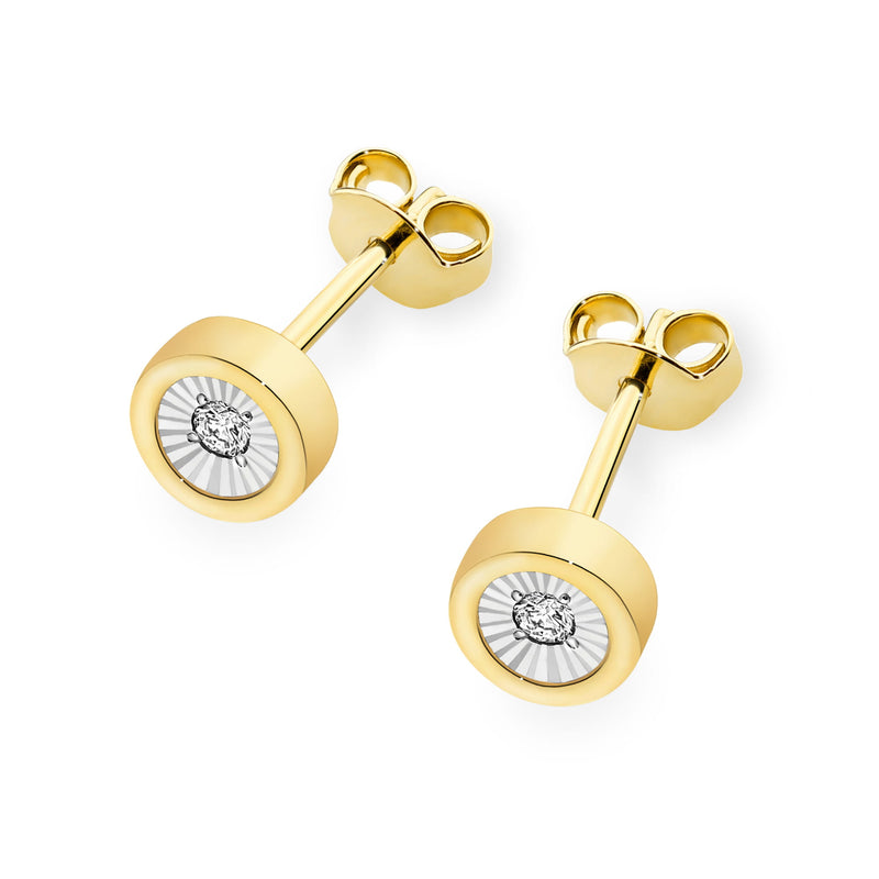 Cercei Aur 14K cu Diamant Natural 0.08 ct, imaginea 2 din 9