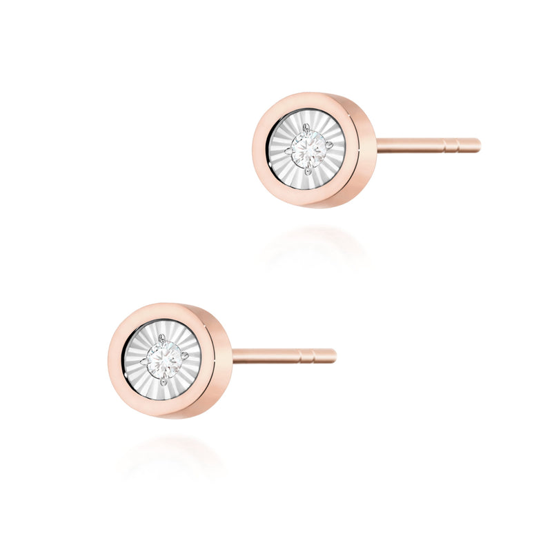 Cercei Aur 14K cu Diamant Natural 0.08 ct, imaginea 4 din 9
