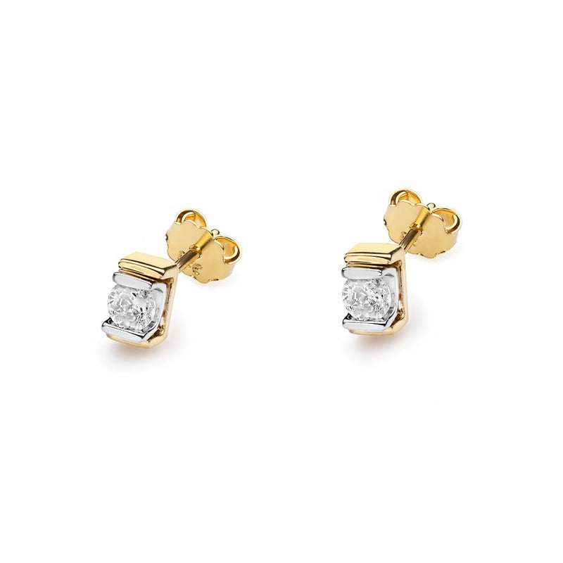 Cercei Aur 14K cu Diamant Natural 0.10 ct, imaginea 2 din 6