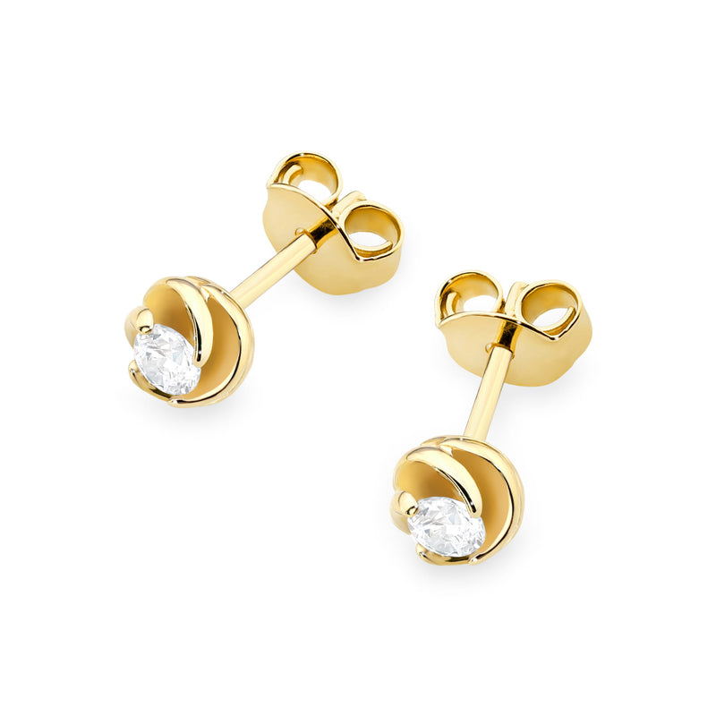 Cercei Aur 14K cu Diamant Natural 0.08 ct, imaginea 2 din 9