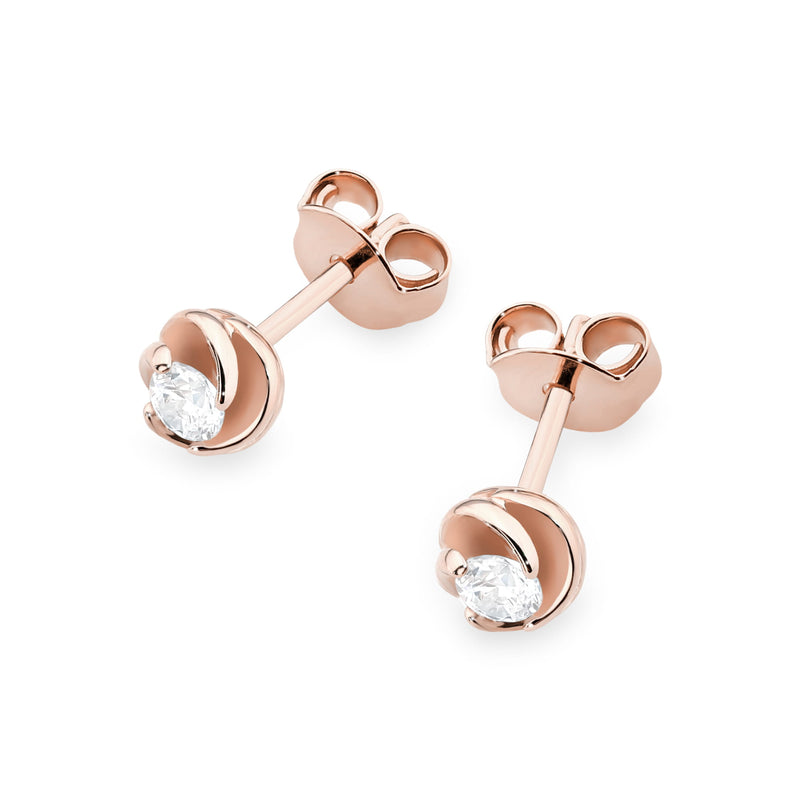 Cercei Aur 14K cu Diamant Natural 0.08 ct, imaginea 8 din 9