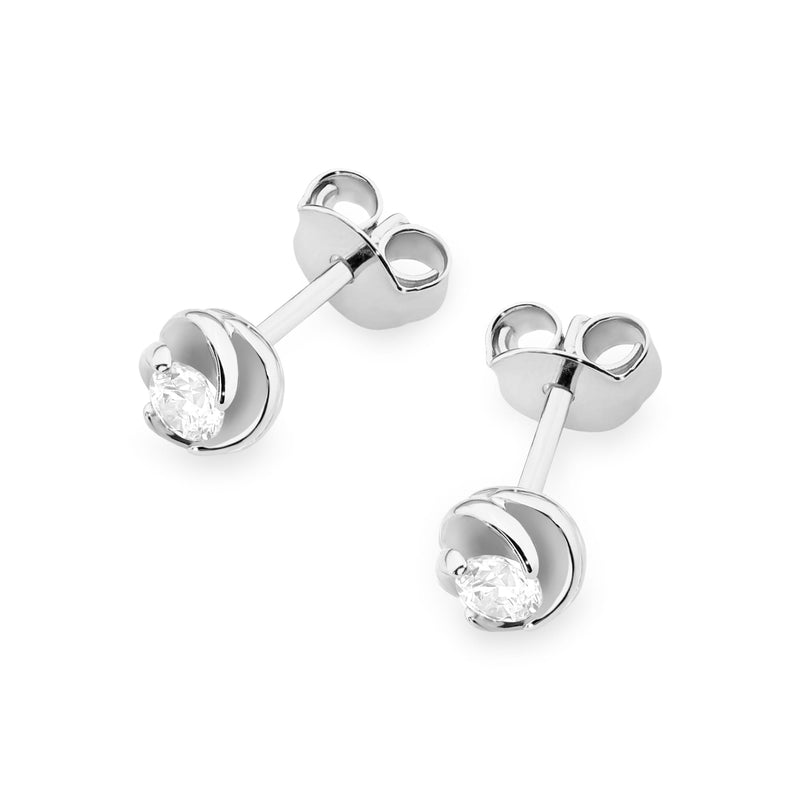 Cercei Aur 14K cu Diamant Natural 0.10 ct, imaginea 5 din 10