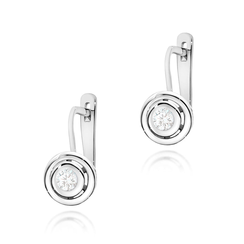 Cercei Aur 14K cu Diamant Natural 0.10 ct, imaginea 4 din 8