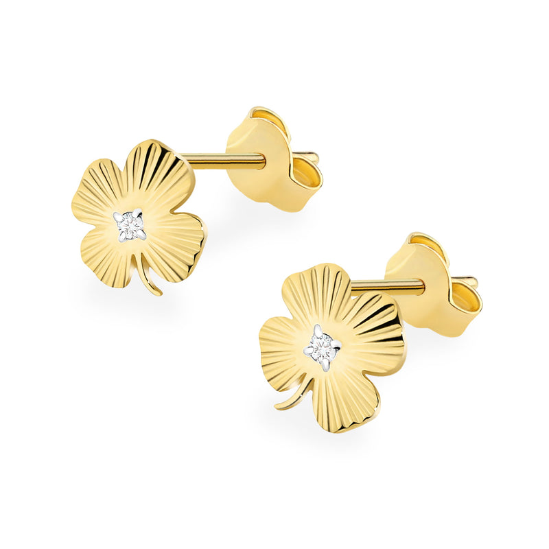 Cercei Aur 14K cu Diamante Naturale 0.01 ct, imaginea 2 din 9