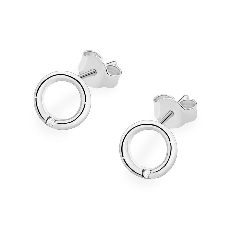 Cercei Aur 14K cu Diamante Naturale 0.01 ct, imaginea 6 din 10
