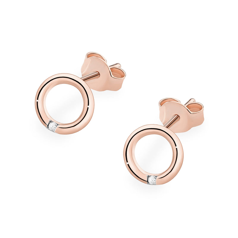 Cercei Aur 14K cu Diamante Naturale 0.01 ct, imaginea 9 din 10