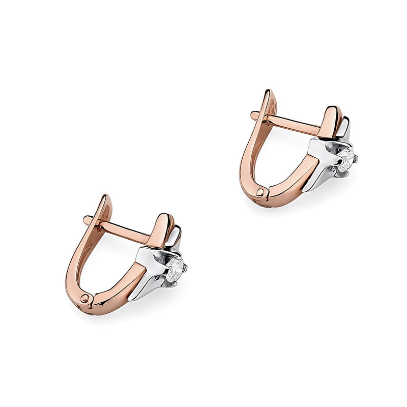 Cercei Aur 14K cu Diamant Natural 0.10 ct, imaginea 4 din 6