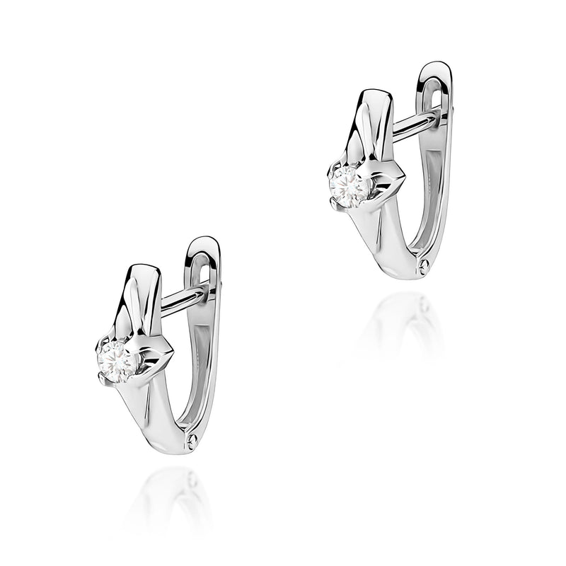 Cercei Aur 14K cu Diamant Natural 0.08 ct, imaginea 5 din 6