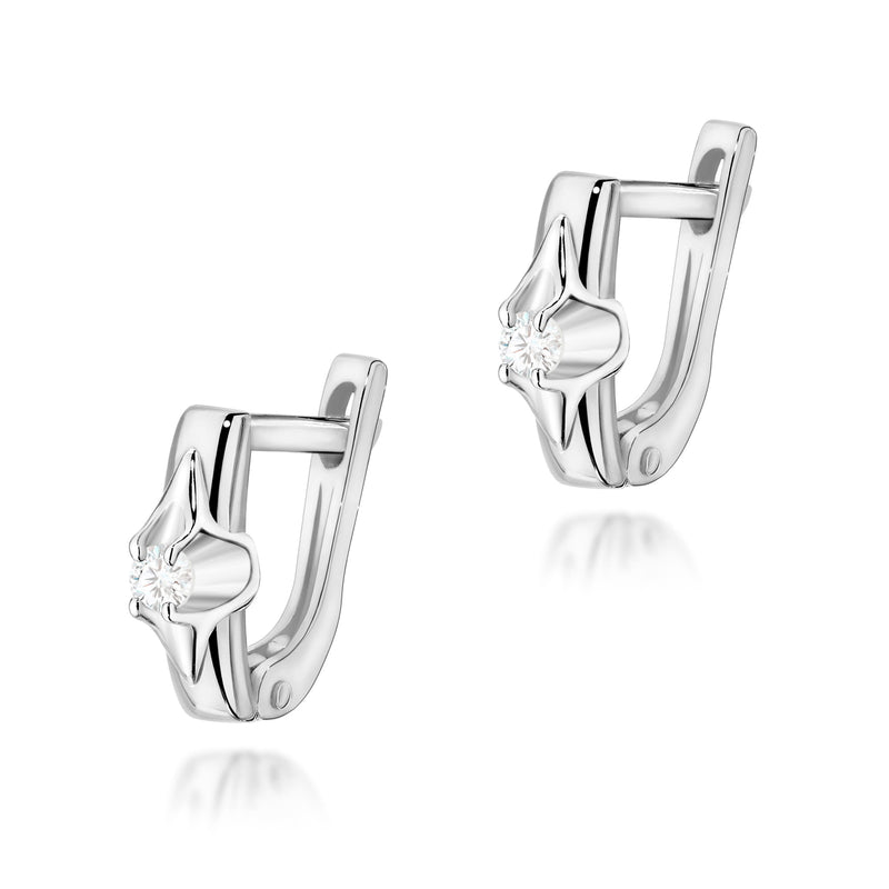 Cercei Aur 14K cu Diamant Natural 0.04 ct, imaginea 5 din 6