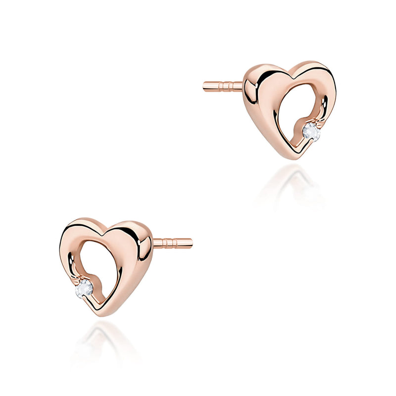 Cercei Aur 14K cu Diamant Natural 0.01 ct, imaginea 3 din 6
