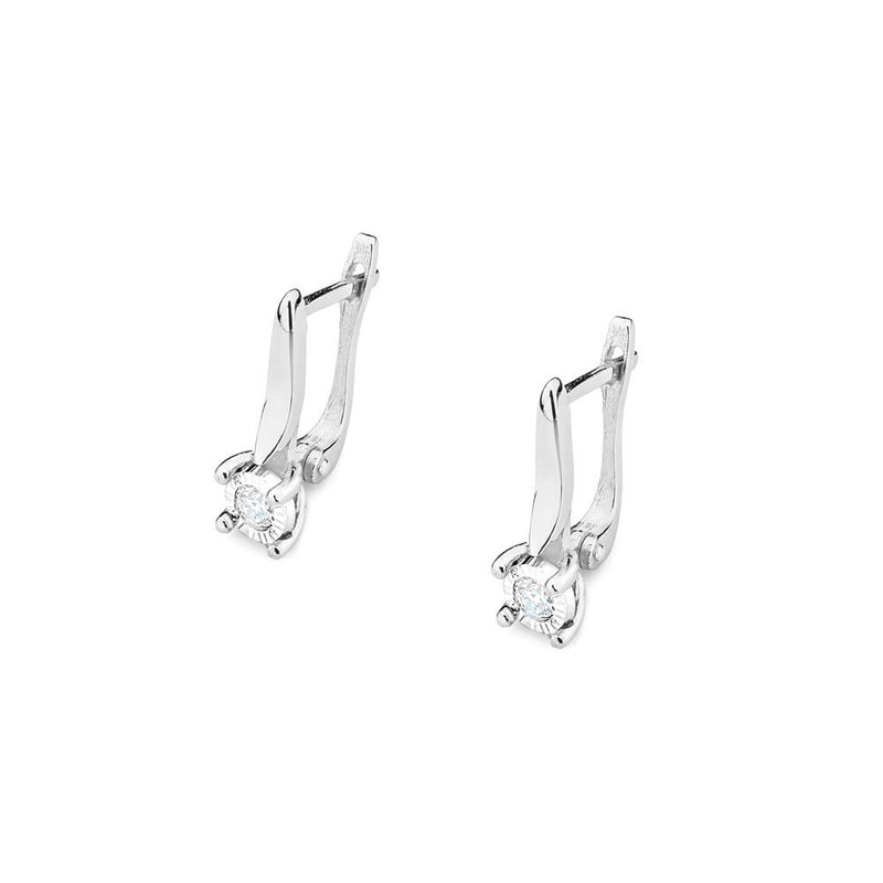 Cercei Aur 14K cu Diamant Natural 0.08 ct, imaginea 4 din 5