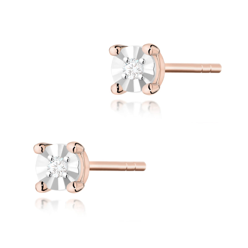 Cercei Aur 14K cu Diamant Natural 0.01 ct, imaginea 5 din 6