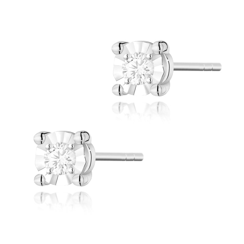 Cercei Aur 14K cu Diamant Natural 0.03 ct, imaginea 3 din 6