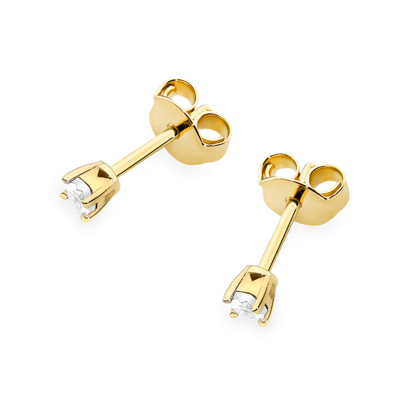 Cercei Aur 14K cu Diamant Natural 0.03 ct, imaginea 6 din 6