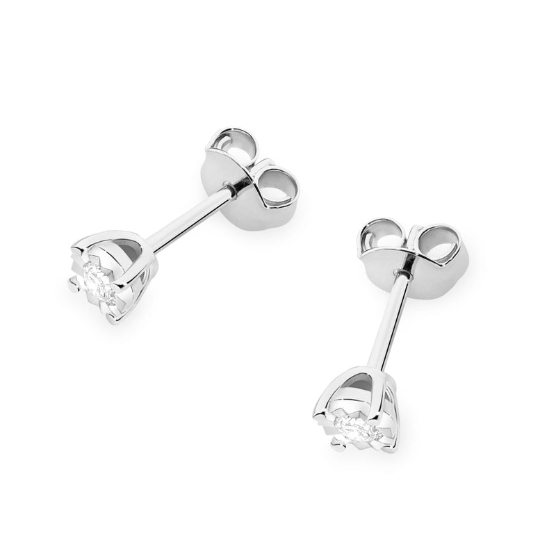 Cercei Aur 14K cu Diamant Natural 0.08 ct, imaginea 4 din 6
