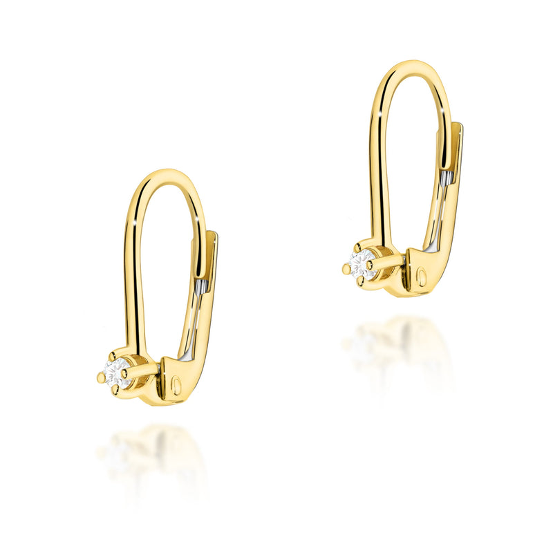 Cercei Aur 14K cu Diamant Natural 0.03 ct, imaginea 3 din 4
