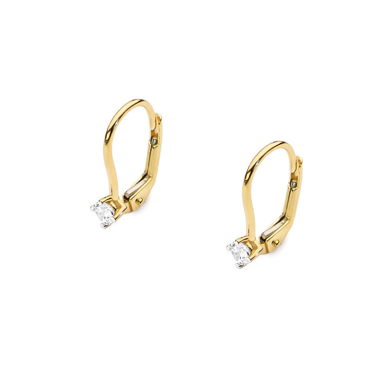 Cercei Aur 14K cu Diamant Natural 0.08 ct, imaginea 2 din 4