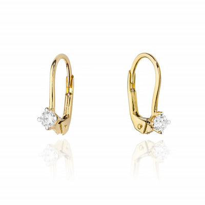 Cercei Aur 14K cu Diamant Natural 0.10 ct