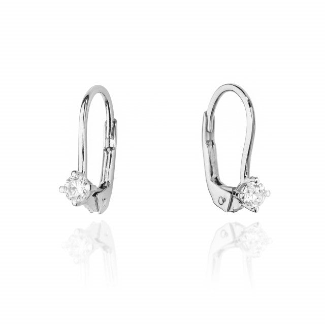 Cercei Aur 14K cu Diamant Natural 0.10 ct, imaginea 3 din 4