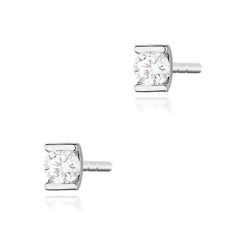 Cercei Aur 14K cu Diamant Natural 0.04 ct, imaginea 5 din 6
