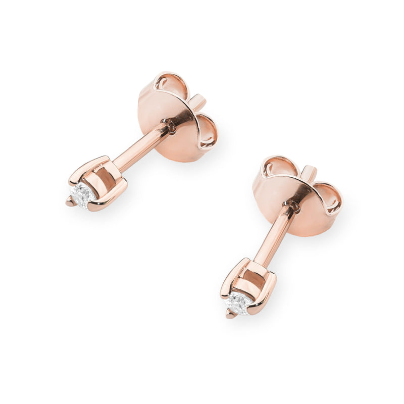 Cercei Aur 14K cu Diamant Natural 0.04 ct, imaginea 6 din 6